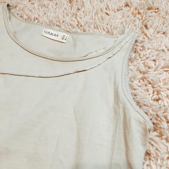 Luukaa Cream Asymmetric "Teach Peace" Dress - Picture 7 of 11